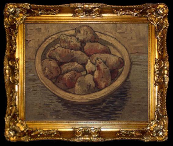 framed  Vincent Van Gogh Style life with potatoes in a Schussel, ta009-2